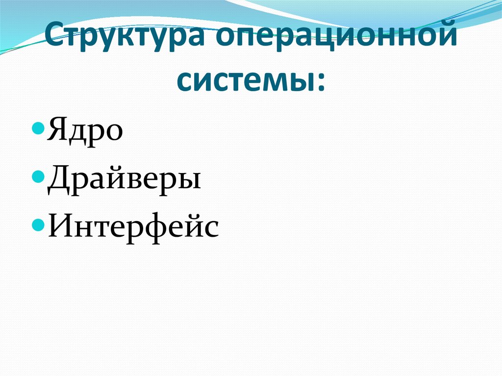 Структура операционной системы: