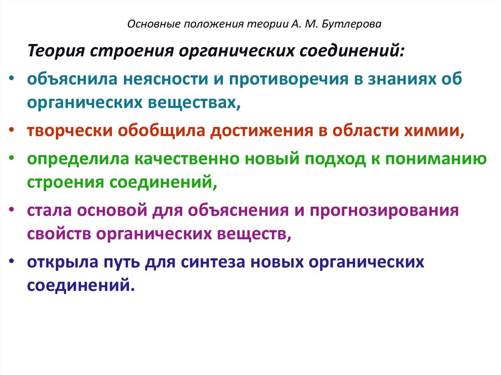 Теория бутлерова с примерами презентация