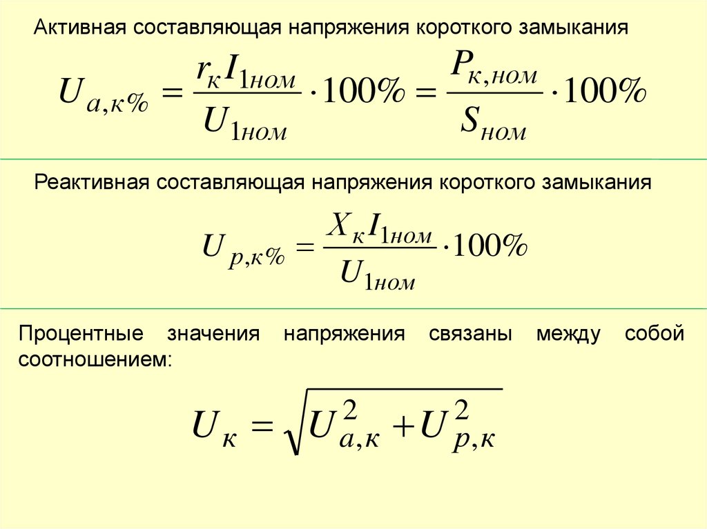 Приведенное сопротивление трансформатора