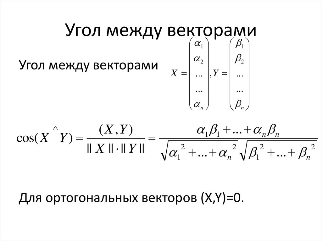 Угол между векторами