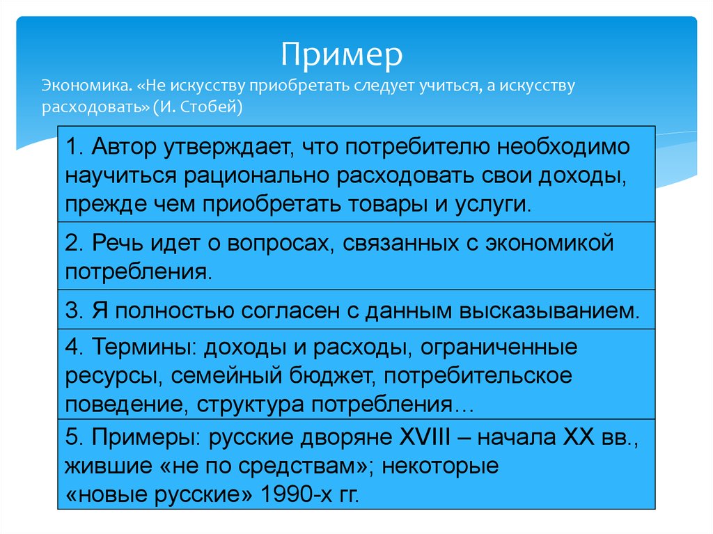 Как написать эссе по экономике образец