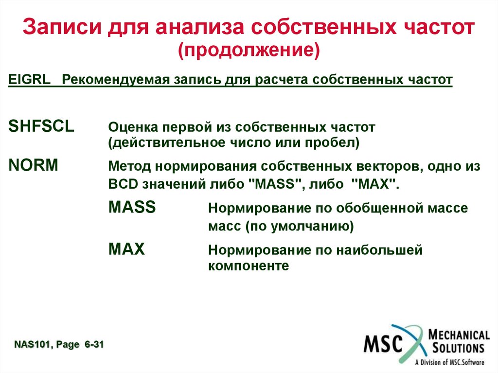 Анализ частот. Метод собственных частот. Анализ собственных частот.