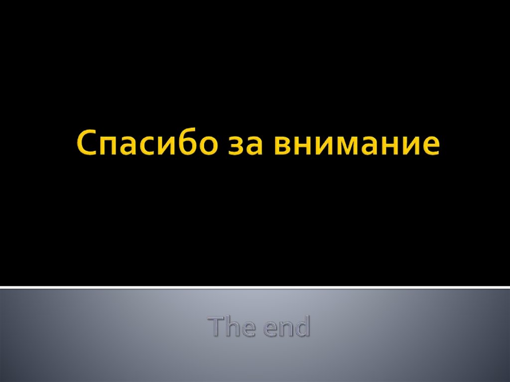 Спасибо за внимание The end