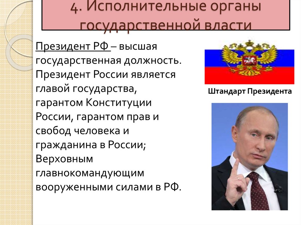 Кто является главой россии. Должность главы государства.
