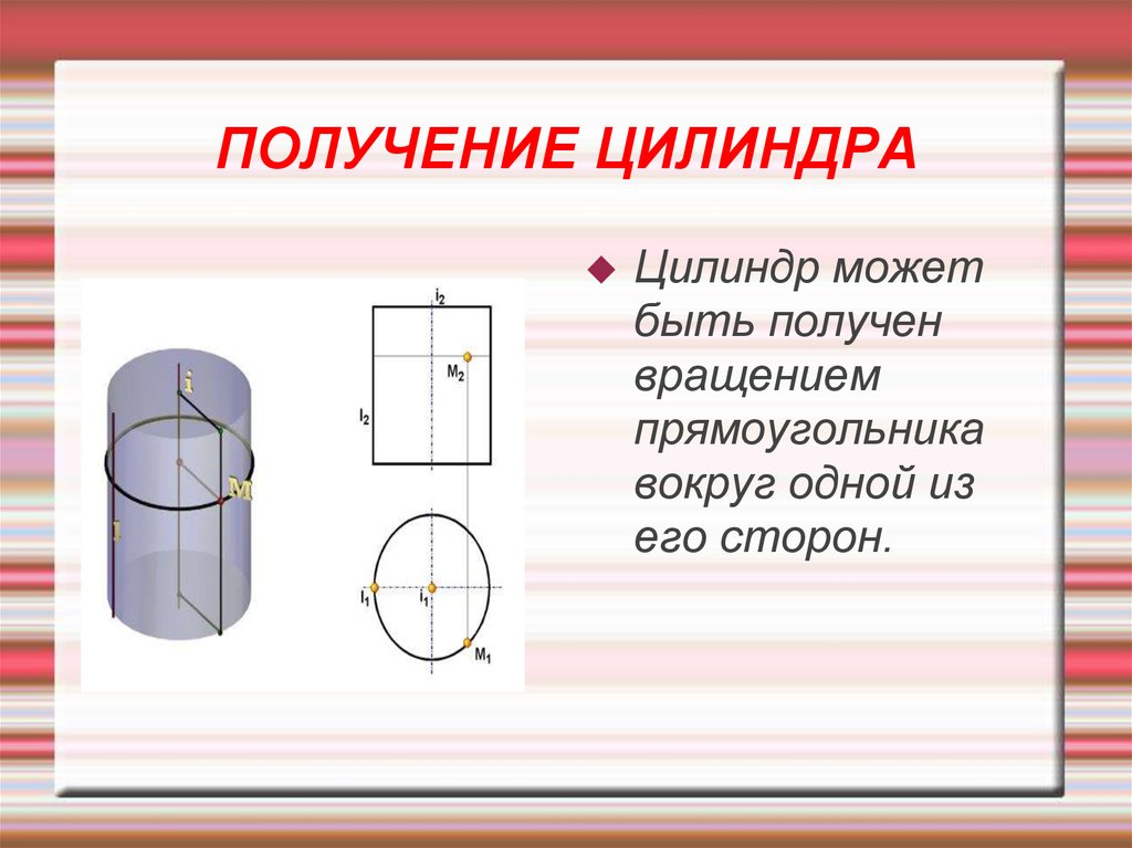 Получить цилиндр в результате вращения прямоугольника. Способы получения цилиндра. Цилиндр вращения. Вращение прямоугольника. Получение цилиндра вращением.