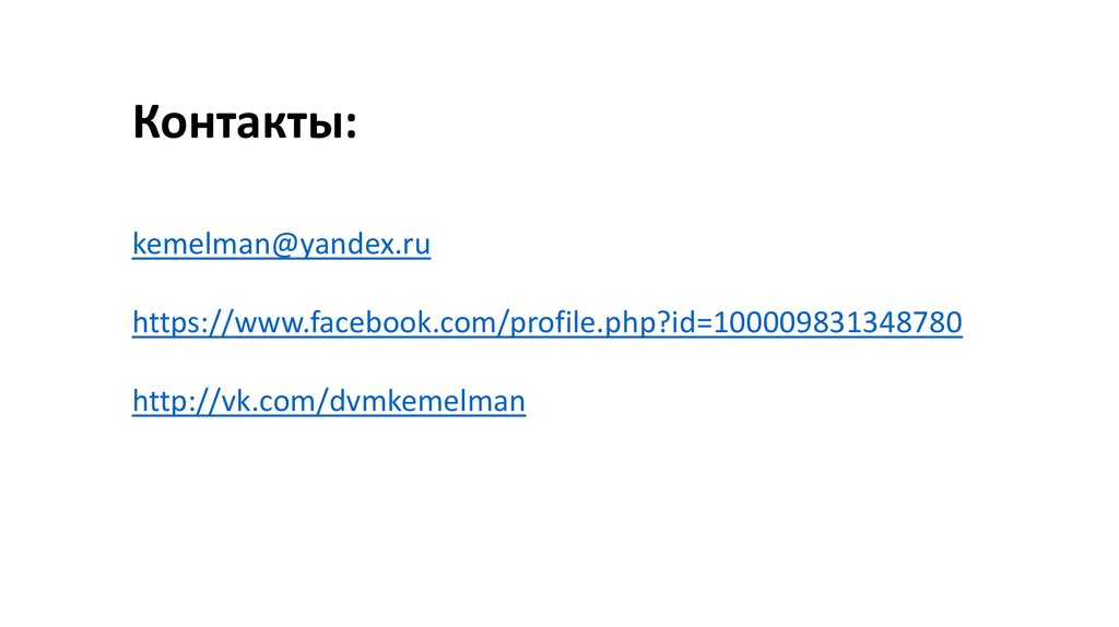 Контакты: