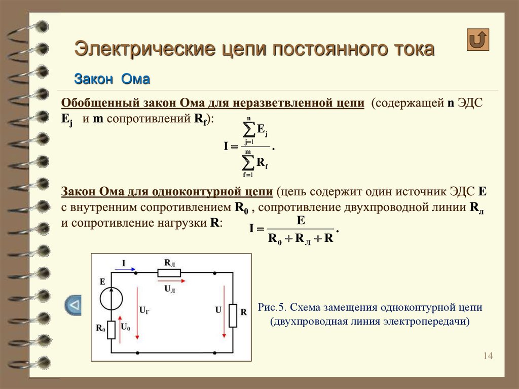 Источник тока в электрической цепи. 1. Электрическая цепь постоянного тока: элементы цепи. Закон Ома для цепи постоянного тока. Закон Ома для участка цепи постоянного тока. Закон Ома для одноконтурной цепи.