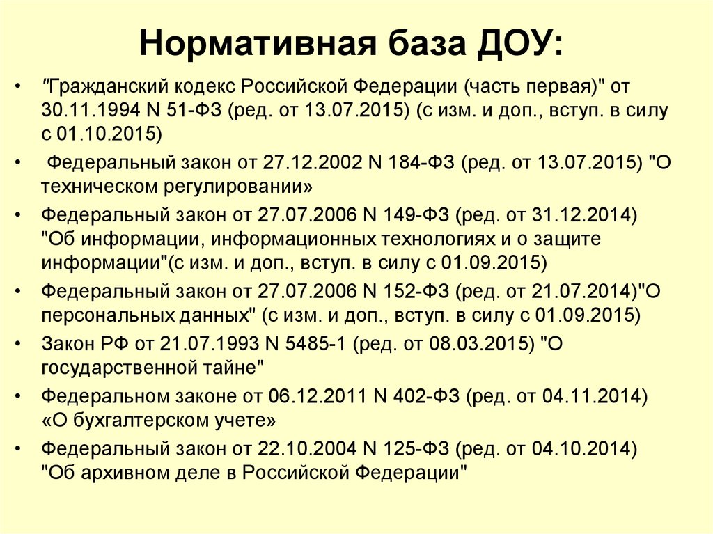 Нормативная база архивного дела