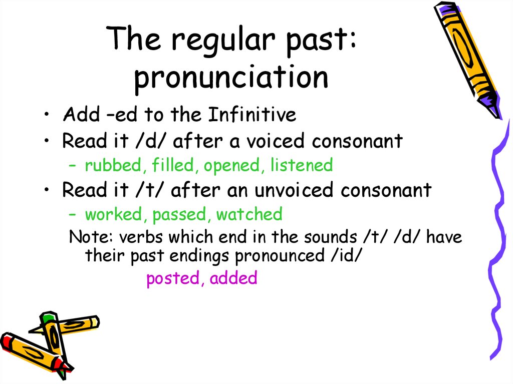 The regular past: pronunciation