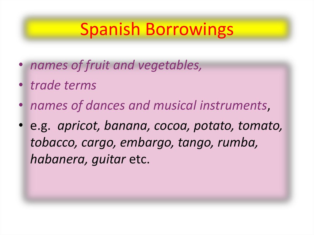 Spanish Borrowings