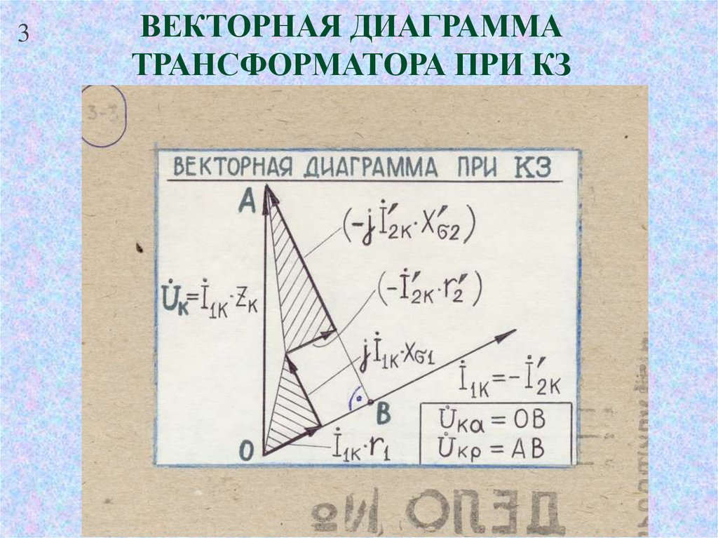 Векторная диаграмма трансформатора