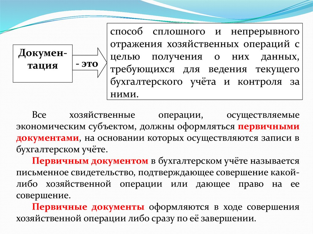 Сплошных непрерывных документальных учетов хозяйственных операций