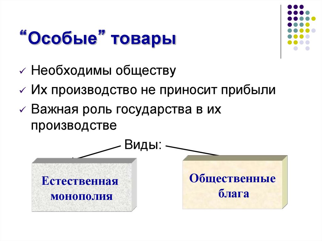 Продукция особых