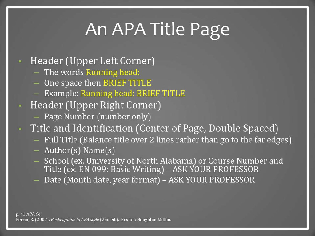 what is apa style presentation