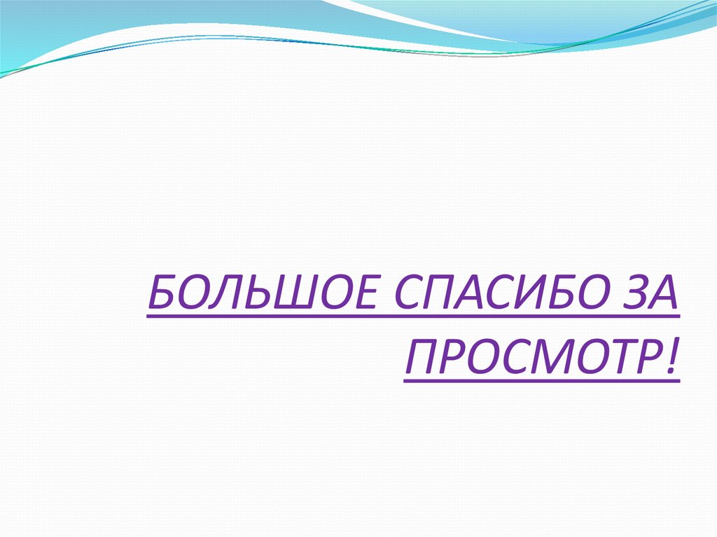 БОЛЬШОЕ СПАСИБО ЗА ПРОСМОТР!
