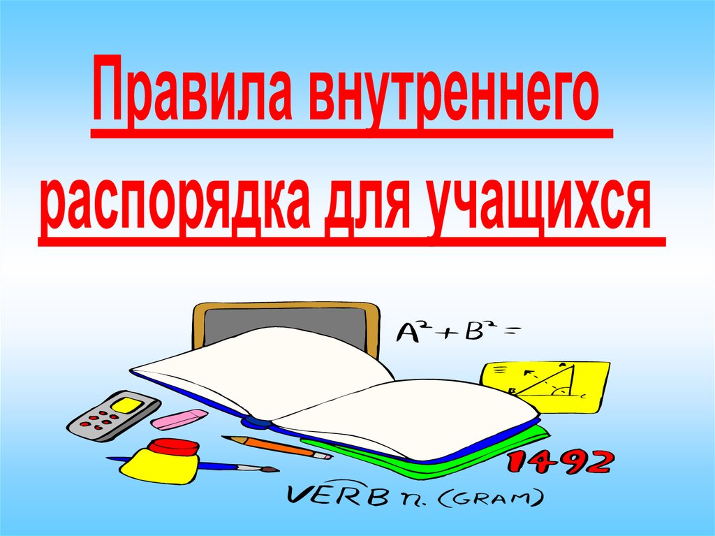 Правила внутреннего распорядка обучающихся образец