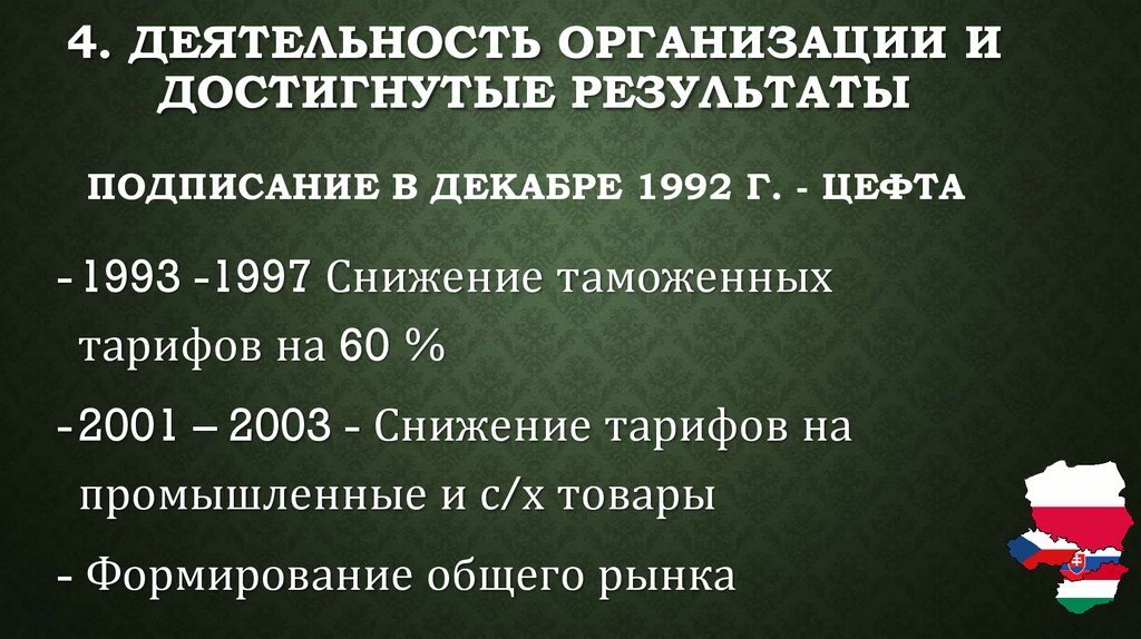 Подписание в декабре 1992 г. - ЦЕФТА