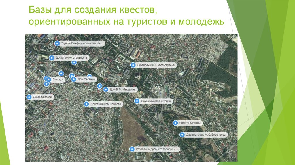 Базы для создания квестов, ориентированных на туристов и молодежь