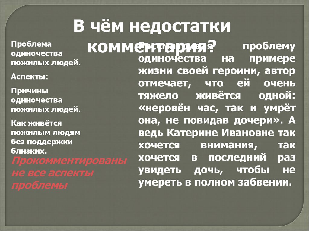 Презентация на тему одиночество в старости