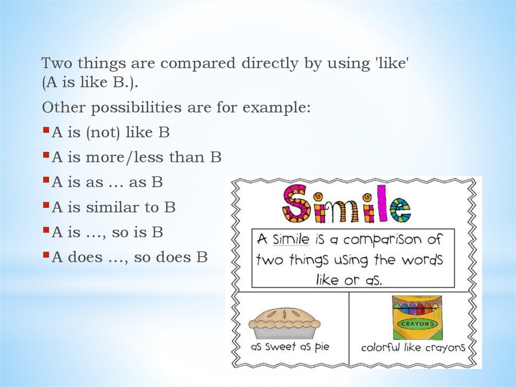 Simile. Modern Examples of Similes - online presentation