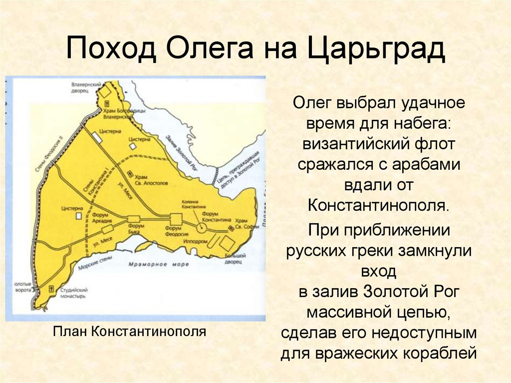 Карта походы олега вещего олега