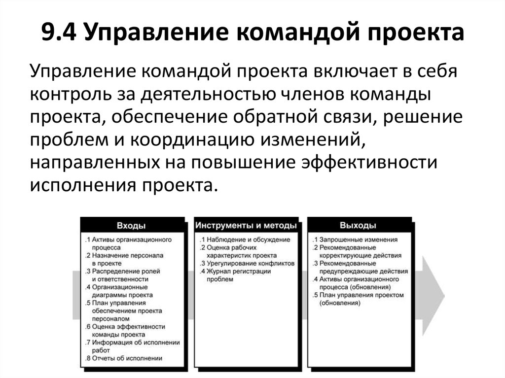 Управление командой проекта кратко