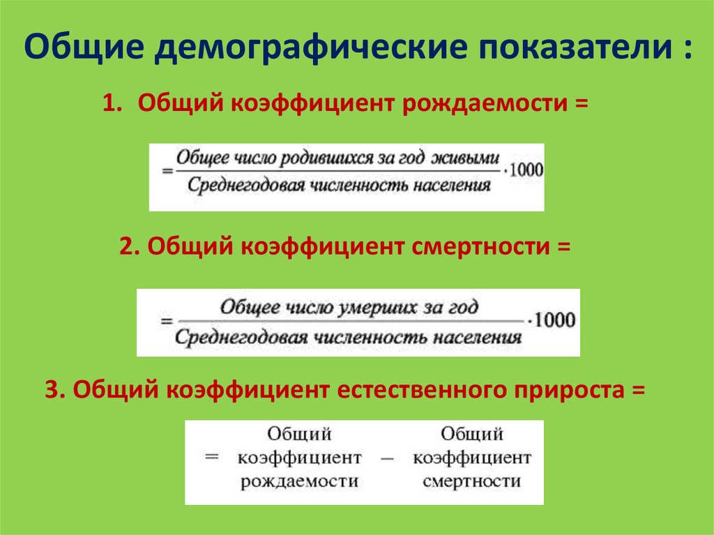 Характерна высокая рождаемость. Медико-демографические показатели формулы. Общие демографические показатели. Расчет демографических показателей. Расчет основных демографических показателей.