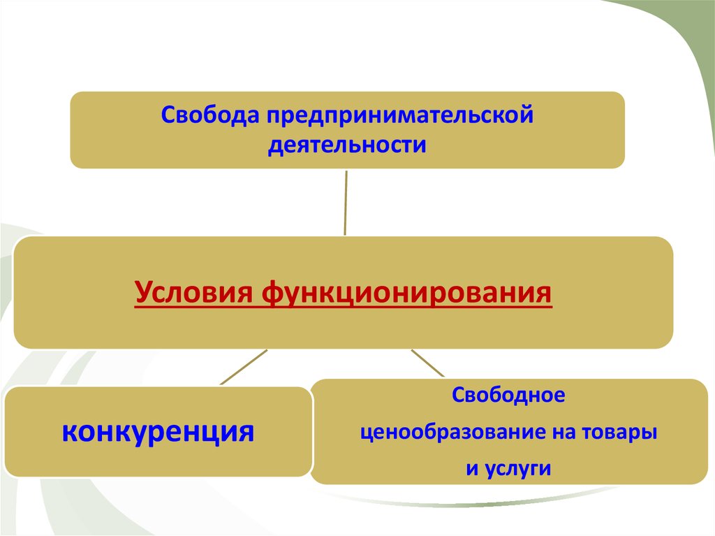 Условия функционирования. Свобода предпринимательской деятельности. Свобода предпринимательской деятельности это система. 15. Экономические условия функционирования предпринимательства.