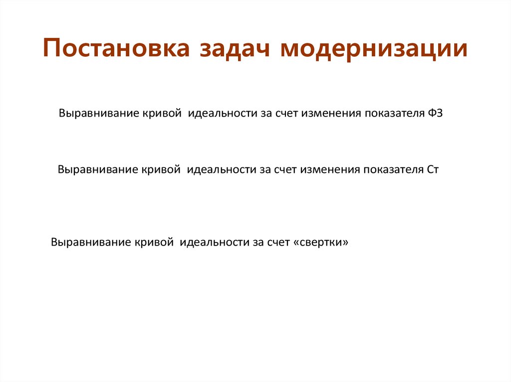 Выровненная кривая. Задания на доработку идей.