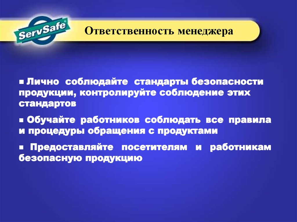 Ответственность менеджера проекта