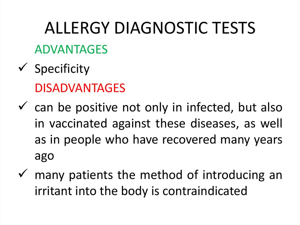 ALLERGY DIAGNOSTIC TESTS