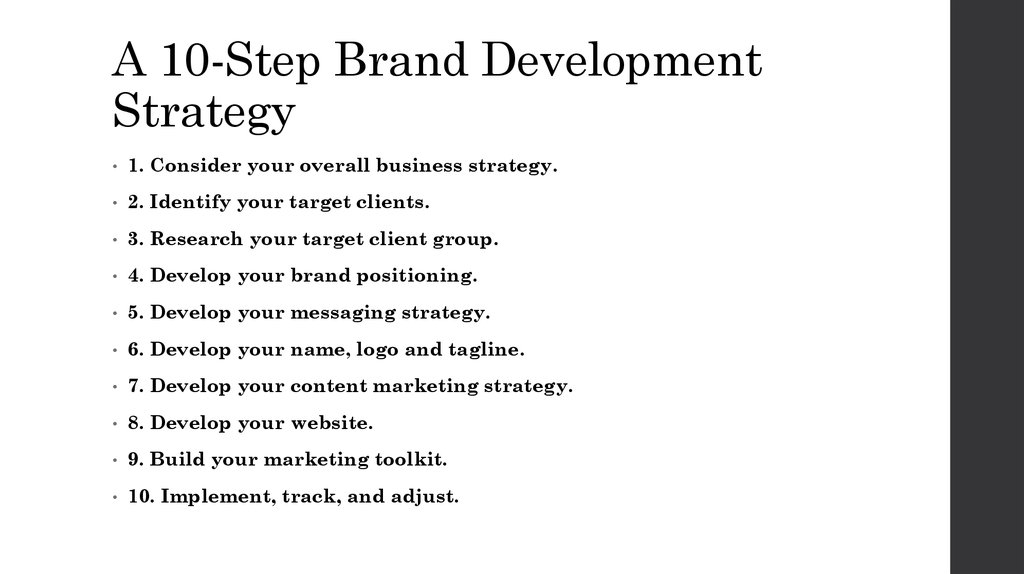 A 10-Step Brand Development Strategy