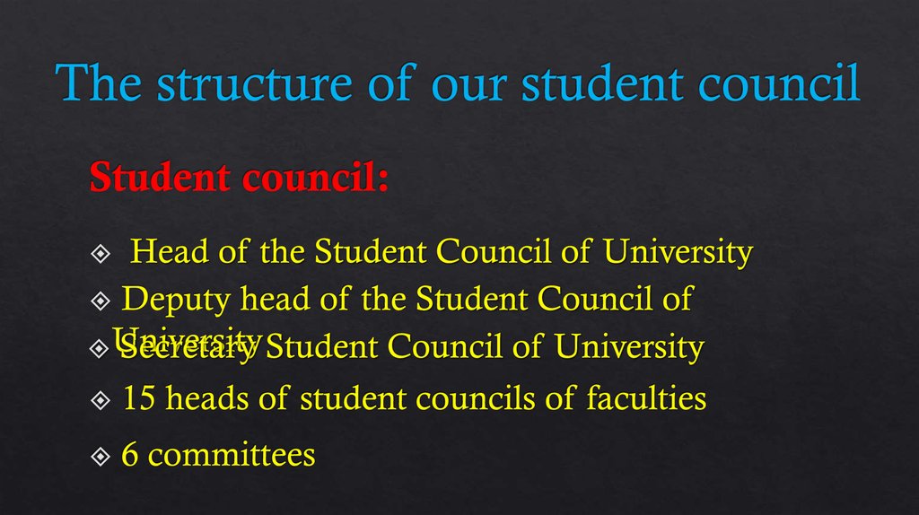 The structure of our student council