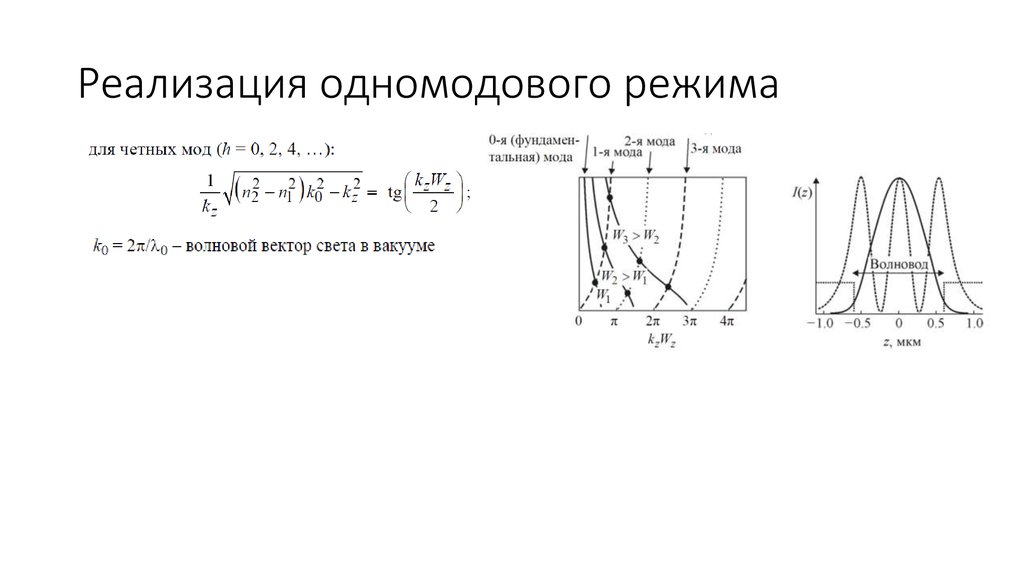 Реализация одномодового режима