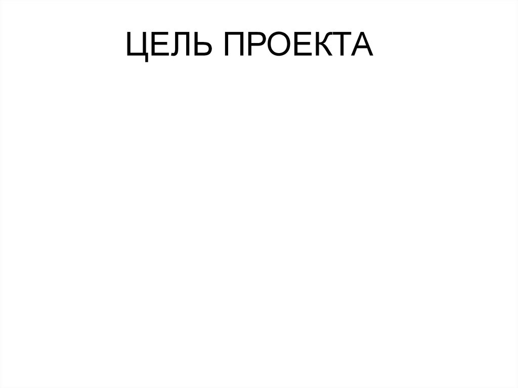 ЦЕЛЬ ПРОЕКТА