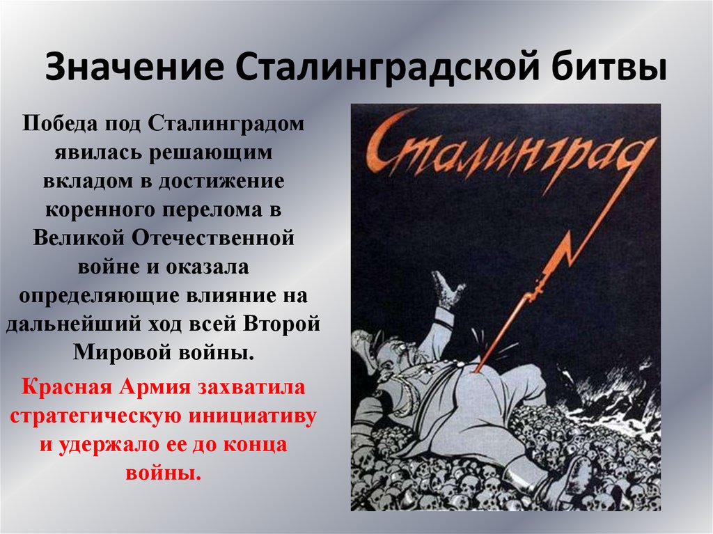 Значение Сталинградской битвы