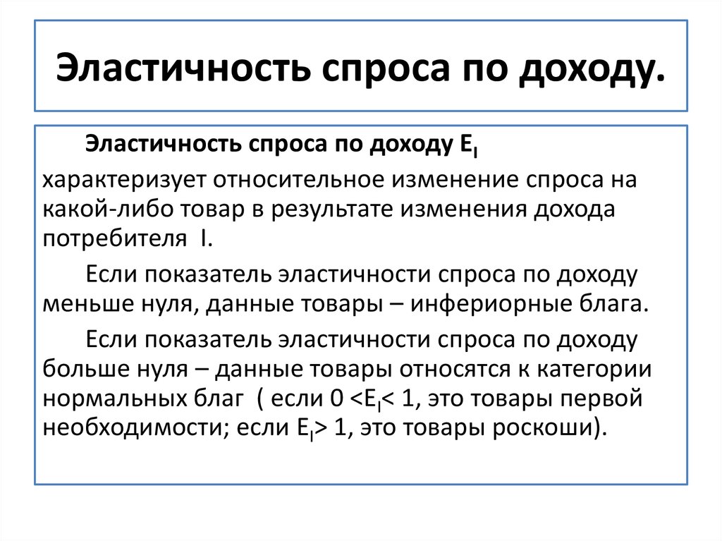 Эластичный спрос по доходу. Эластичность спроса по доходу.