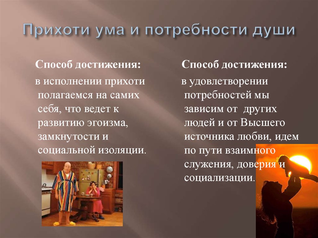 Прихоти ума и потребности души