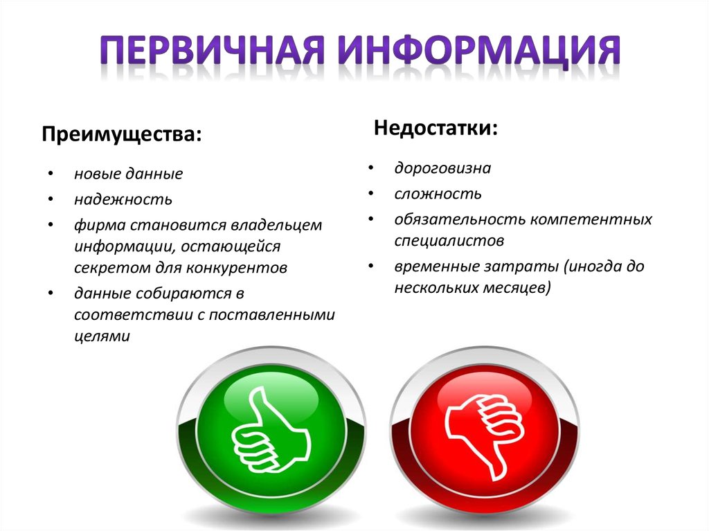 Что относится к преимуществам. Первичная информация это. Первичные источники информации. Первичная и вторичная информация. Внутренняя вторичная информация.