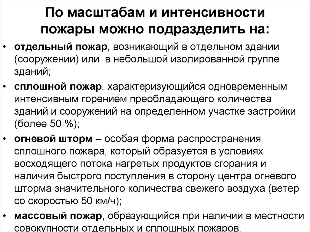 Интенсивность горения пожаров