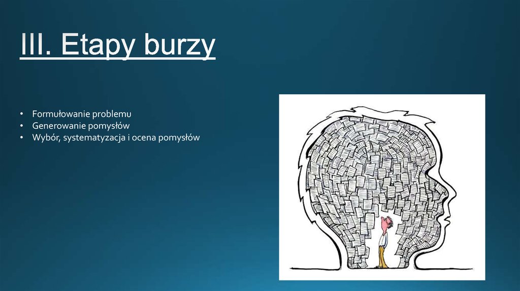 III. Etapy burzy