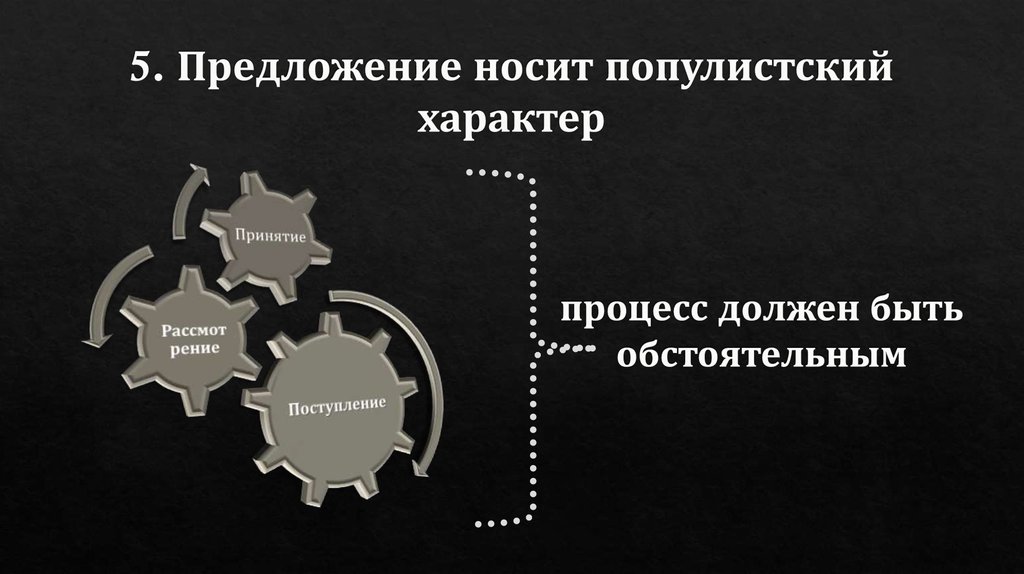 5. Предложение носит популистский характер