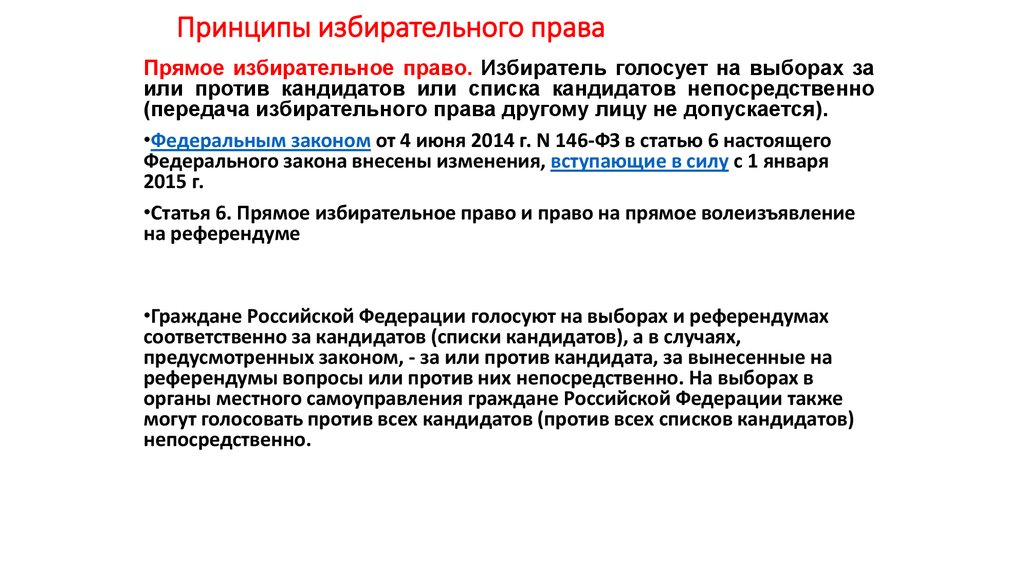 Принципы избирательного права в рф презентация