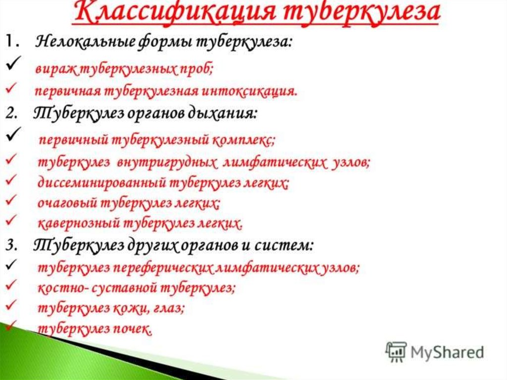 Классификация туберкулеза легких презентация