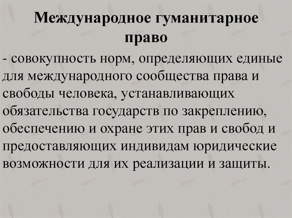 Развернутый план международное гуманитарное право