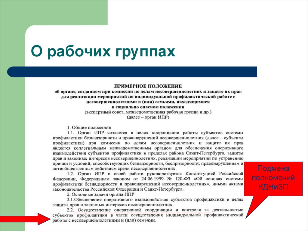 Субъекты профилактики. Положение о рабочей группе. Положение о рабочей группе ассоциации. Субъекты трудоустройства.