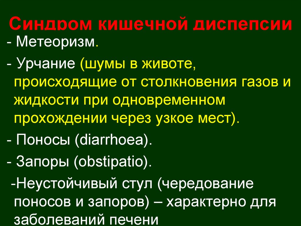 Синдром кишечной диспепсии презентация