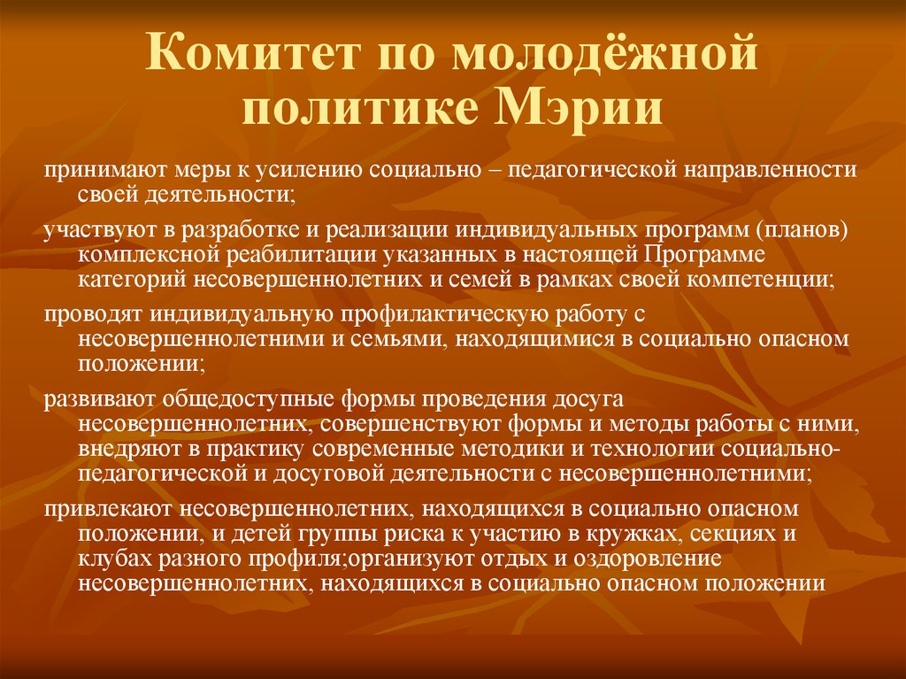 Категории несовершеннолетних с которыми проводится индивидуальная работа