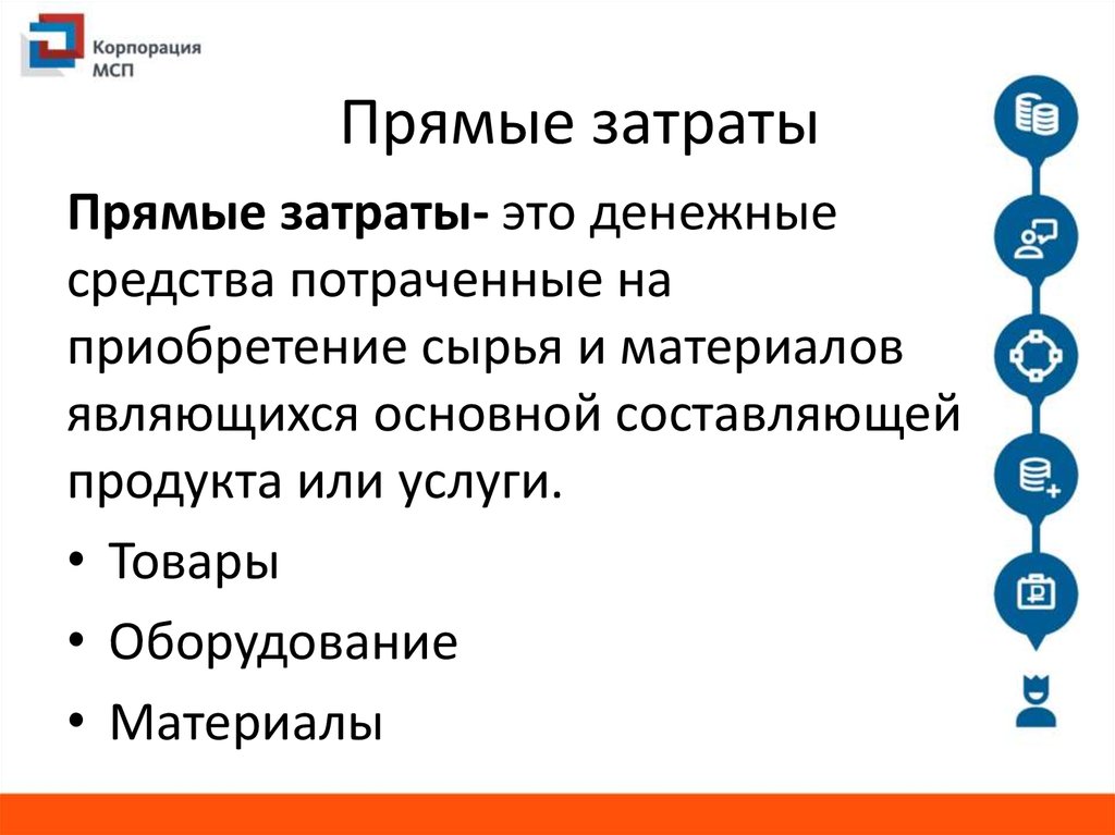 У любого проекта есть прямые затраты. Прямые затраты. Прямые затраты это затраты. Прямые издержки.