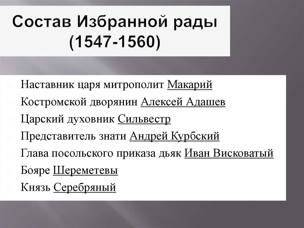 В состав избранной рады входили